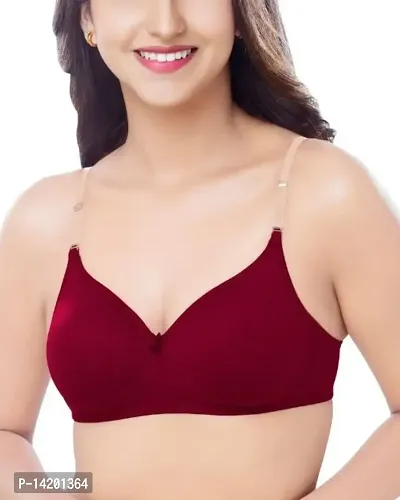 Buy Brida Star Secrets - Seamless T Shirt Bra Transparent Detachable Straps  - Padded Non Wired Cotton Bra Online In India At Discounted Prices