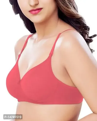 Buy BRIDA Cotton Rich Padded Non Wired Transparent Detachable-Extra  Stretch,Soft, Lining -Double Layer Seamless Cups-Everyday T-Shirt Bra -  StarSecrets(Tomato,40,B) Online In India At Discounted Prices