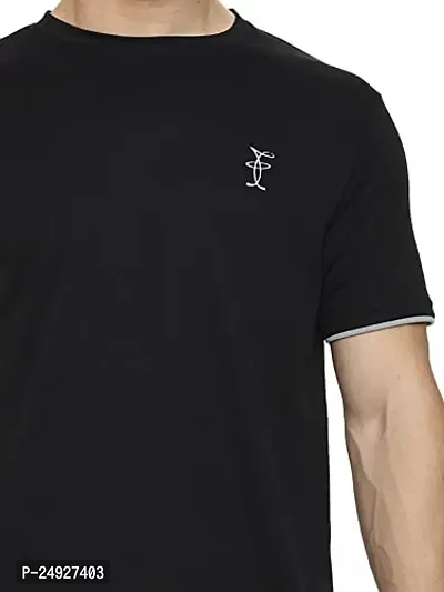 Feels Like Pro DotNet Round Neck Half Sleeve Sport_Tshirt for Men (X-Large) Black-thumb4
