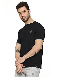 Feels Like Pro DotNet Round Neck Half Sleeve Sport_Tshirt for Men (X-Large) Black-thumb1