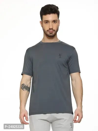 Feels Like Pro 4_Way_Lycra_Sport_Tshirt (X-Large, Dark Gray)