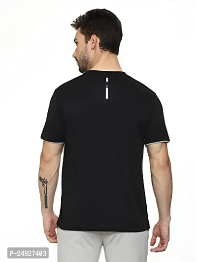 Feels Like Pro DotNet Round Neck Half Sleeve Sport_Tshirt for Men (X-Large) Black-thumb5