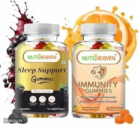 Nutri Heaven Immunity Gummies  Sleep Support Gummies Pack of 2 (2 X 30 No)-thumb0