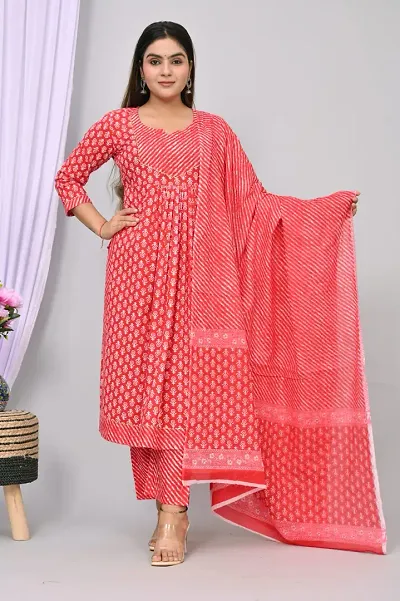 Stylish Rayon Straight Kurta, Bottom and Dupatta Set For Women