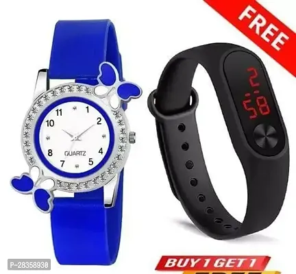 BF ANALOG WATCH and DIGITAL WATCH COMBO FOR GIRLS Pack of 2 Pack of 2 color Blue-thumb0