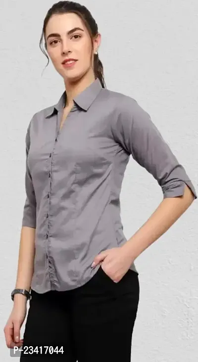 Stylish Women Crepe Shirt-thumb2