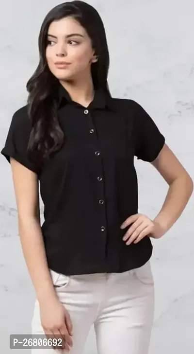 Classic Crepe Solid Shirt for Women