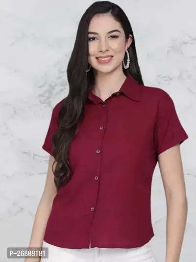 Classic Crepe Solid Shirt for Women