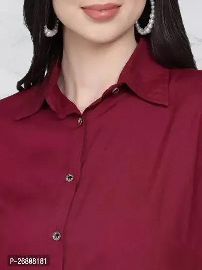 Classic Crepe Solid Shirt for Women-thumb3