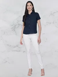 Classic Crepe Solid Shirt for Women-thumb2