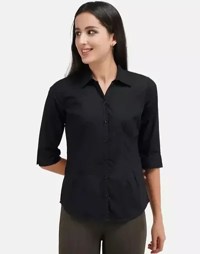 YELLOW PINE Women Casual Shirts 3/4 Sleeve || Casual Shirts Stylish Western for Women || Official Shirts for Women Formal || Regular fit Shirts for Women Stylish