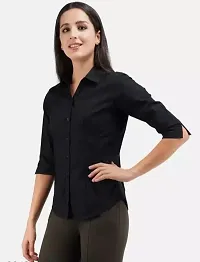 Classic Crepe Solid Shirt for Women-thumb3