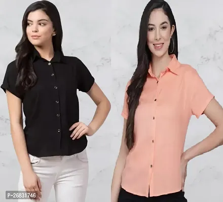 Classic Crepe Solid Shirt for Women