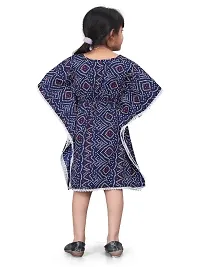 Fashionable Classy Crepe Badhani Style Blue Kaftan Dress for Kid Girls-thumb1
