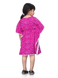Fashionable Classy Crepe Badhani Style Pink Kaftan Dress for Kid Girls-thumb1