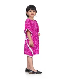 Fashionable Classy Crepe Badhani Style Pink Kaftan Dress for Kid Girls-thumb2