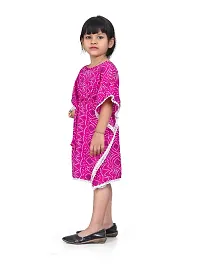 Fashionable Classy Crepe Badhani Style Pink Kaftan Dress for Kid Girls-thumb3