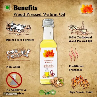 Dorjee Wellness Wood Pressed Walnut Oil (Akhrot Ka Tel)/Cold pressed/Natural  Chemical Free Walnut Oil Glass Bottle (100 ml)-thumb5