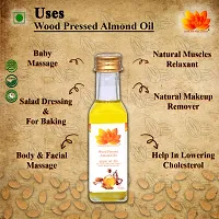 Dorjee Wellness Wood Pressed ALMOND Oil(BADAM KA TEL) /Cold pressed/Natural  Chemical Free Almond Oil Glass Bottle (100 ml)-thumb4