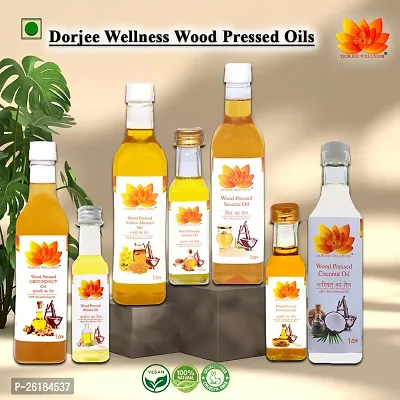 Dorjee Wellness Wood Pressed ALMOND Oil(BADAM KA TEL) /Cold pressed/Natural  Chemical Free Almond Oil Glass Bottle (100 ml)-thumb3