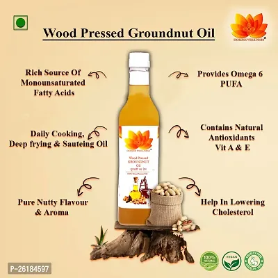 Dorjee Wellness Wood Pressed Groundnut Oil (Peanut),Kolhu/Kacchi Ghani/Chekku,Natural/Cold Pressed.Groundnut Oil Plastic Bottle (1 L)-thumb2