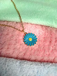 SIRANI, PACK OF 3, Daisy Charm Pendant Gold Necklace for girls and women? (Black, white, blue)-thumb2