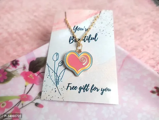 Pink Pendant Locket With Chain