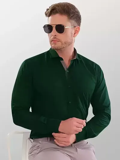 Trendy Cotton Blend Long Sleeve Formal Shirt 