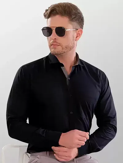 Comfortable Blend Long Sleeve Regular Fit Shirt For Men