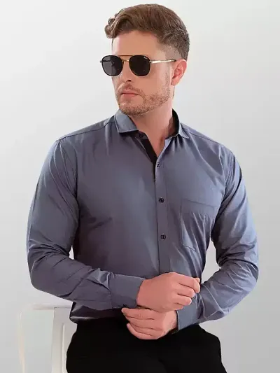 Comfortable Blend Long Sleeve Regular Fit Shirt For Men