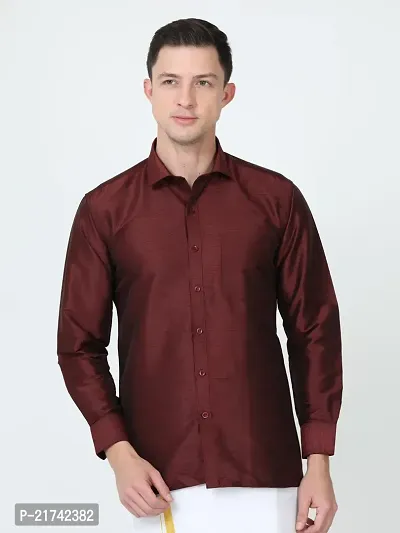 Reliable Maroon Cotton Solid Long Sleeves Formal Shirts For Men