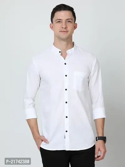 Reliable White Cotton Solid Long Sleeves Formal Shirts For Men-thumb0