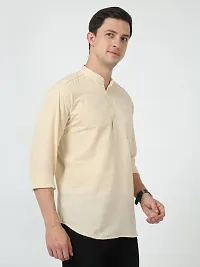 SCNC Men's Cotton Full Sleeve Solid Slim Fit Casual Short Kurta-thumb2