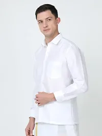 SCNC Men's Traditional Dupion Silk Full Sleeve Solid Tailored Fit Cutaway Collar Shirt-thumb1