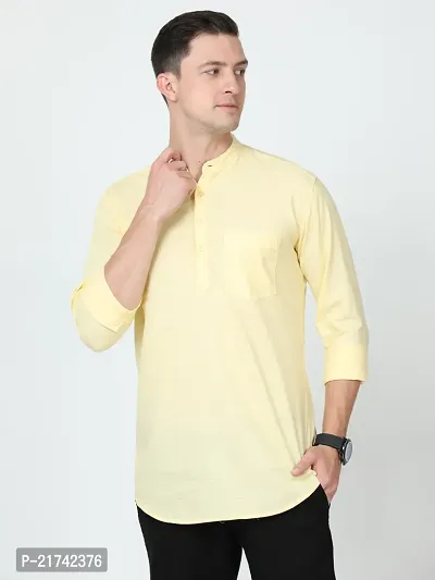 Reliable Yellow Cotton Solid Long Sleeves Formal Shirts For Men-thumb0