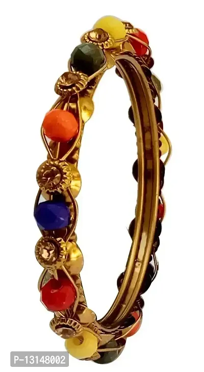 Laal Amrood Designer Metal Bracelet Set Fashion Jewellery Kada Kangan For Women & Girls (Pack of 2) (Multi, 2.4)