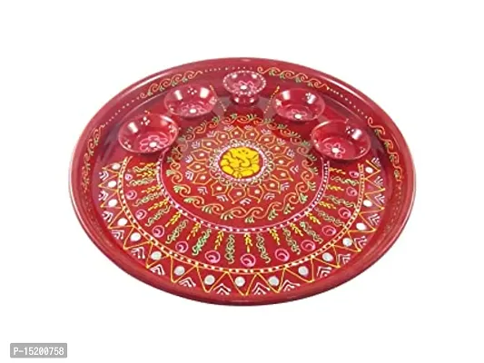 Ganesha Hand Painted Aarti Thali For Home, Pooja Thali Set For Gift