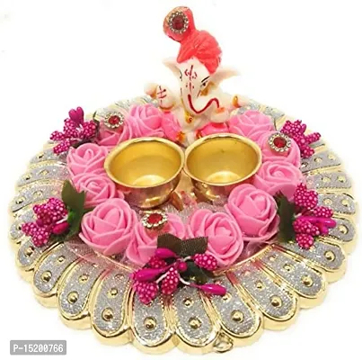 Fancy Tilak Thali With Marble Ganesha