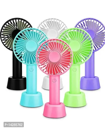 Mini Portable Usb Hand Fan Built In Rechargeable Battery Operated Summer Cooling Table Fan With Standing Holder Handy Base For Home Office Indoor Outdoor Travel Usb Fan