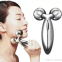 3D Manual Roller Massager Body Massager 360 Rotate Roller Face Body Massager Skin Lifting Wrinkle Remover  Facial Massage Relaxation  Skin Tightening Tool UniSex (Silver), Non Electric-thumb3