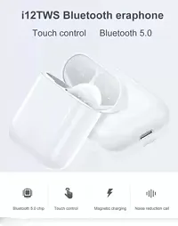 i12 Bluetooth Earphones Touch Sensor with in Built Mic Bluetooth Headset  (White, True Wireless)-thumb1