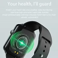 T500 Smart-Watch with Bluetooth Calling, Heart Rate Monitor, Step Count Smartwatch  (Black Strap, Free Size)-thumb2