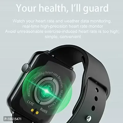 T500 Smart-Watch with Bluetooth Calling, Heart Rate Monitor, Step Count Smartwatch  (Black Strap, Free Size)-thumb3