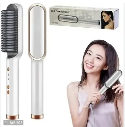 909 Hair Straightener Comb Hair Straightener Brush Fast Heating  5 Temp Settings Zn-17 Hair Straightener Brush (Multicolor)