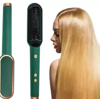 Hair Straightener Comb for Women  Men, Hair Styler, Straightener machine Brush/PTC Heating Electric Straightener with 5 Temperature Control Hair Straightener For Women (Brown) (Straightener)-thumb2