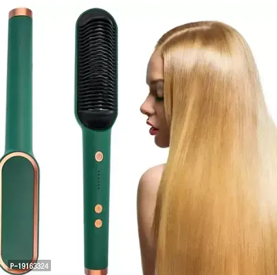 Hair Straightener Comb for Women  Men, Hair Styler, Straightener machine Brush/PTC Heating Electric Straightener with 5 Temperature Control Hair Straightener For Women (Brown) (Straightener)-thumb3