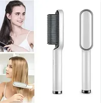 Comb for Women  Men, Hair Styler, Straightener machine Brush/PTC Heating Electric Straightener with 5 Temperature Control Hair Straightener For Women (Brown) (Straightener)-thumb2