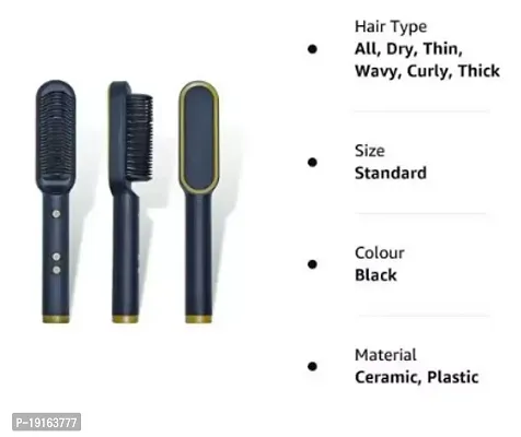 Comb for Women  Men, Hair Styler, Straightener machine Brush/PTC Heating Electric Straightener with 5 Temperature Control Hair Straightener For Women (Brown) (Straightener)