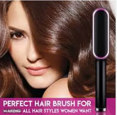 Electric Hair Straightener Comb Brush Women, Girls And Hair Straightening, Fast Smoothing Ceramic plate Comb With 5 Temperature Control (Multi Color-FH-909)