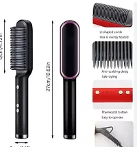 Electric Hair Straightener Comb Brush Women, Girls And Hair Straightening, Fast Smoothing Ceramic plate Comb With 5 Temperature Control (Multi Color-FH-909)-thumb1